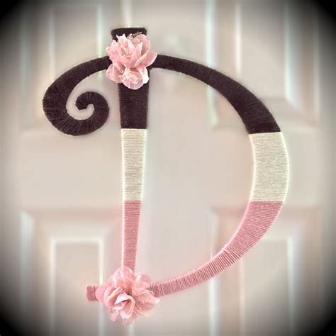 Monogram For Delilahs Nursery Made With Yarn Wood Letter Glue And