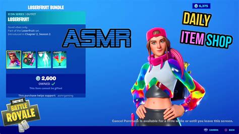 Asmr Fortnite New Loserfruit Skin Bundle Daily Item Shop Update