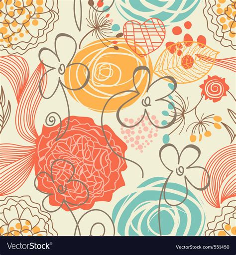 Retro Floral Seamless Pattern Royalty Free Vector Image