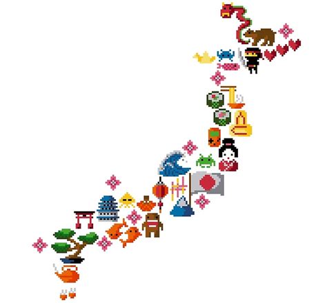Japan Map Pixel Art Japanese Pixel Art By Pixlprints Redbubble