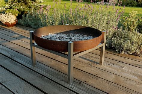 Modern Design Rust And Stainless Steel Fire Pit Parnidis Tall Fire Pits