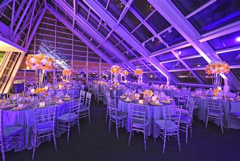 City Wedding At Chicago Planetarium With Purple Yellow Palette