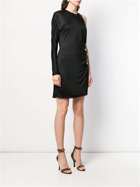 Versace Draped Safety Pin Dress In Black Lyst