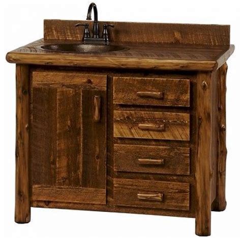 Custom Rustic Sawmill Camp Wood Log Cabin Lodge Pine Bathroom Vanity 30
