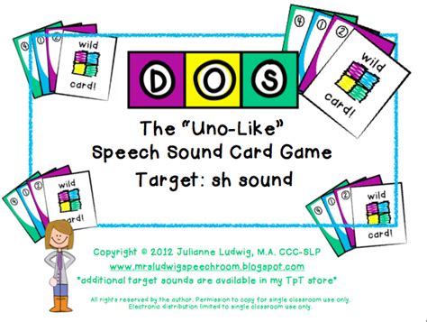 Dos cards are also used which count as two of any color. Mrs. Ludwig's Speech Room: DOS: the "Uno-Like" Speech Sound Card Game