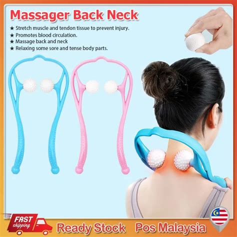 Cervical Spine Massager Pressure Point Therapy Swan Shape Six Wheel Neck Hump Massage Roller