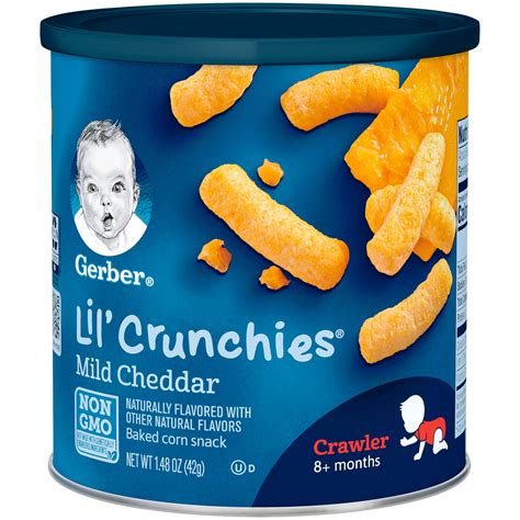 Gerber Snacks For Baby Lil Crunchies Mild Cheddar Baked Corn 148 Oz