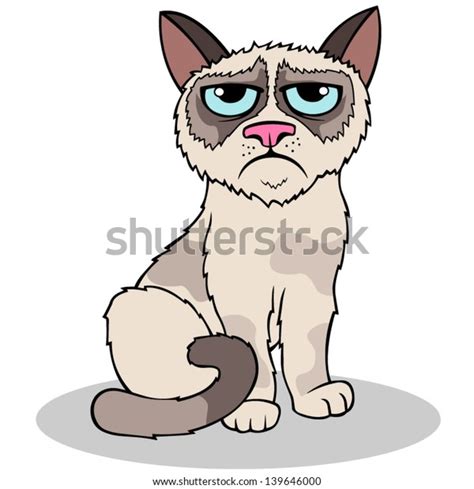 Cartoon Vector Grumpy Cat Vector De Stock Libre De Regalías