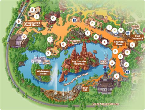The complex is located 32 kilometers (20 miles) from the center of paris and lies mainly on the territory of the commune of chessy. Map of Frontierland — DLP Guide • Disneyland Paris Guidebook