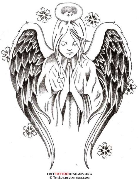 Guardian Angel Drawing Tattoo
