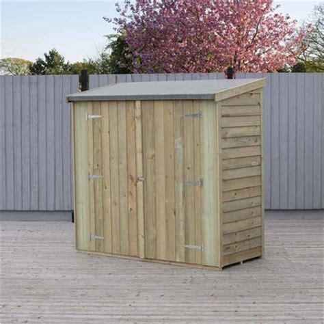 6ft X 3ft Pressure Treated Value Overlap Pent Windowless Wooden Garden