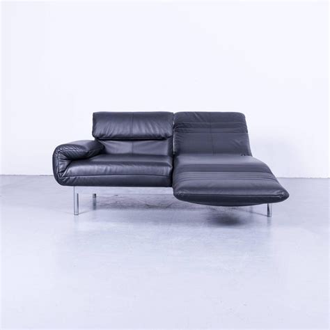 Click here to go to our web shop! Rolf Benz Plura Designer Sofa Leather Black Relax Function ...