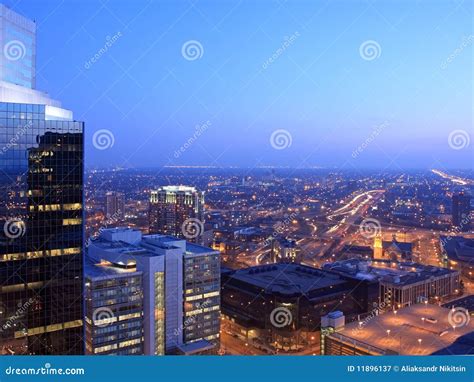 Minneapolis At Dusk Stock Image Image Of Building Outdoor 11896137
