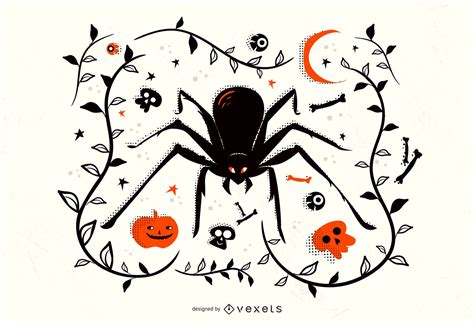 Halloween Spider Illustration Vector Download