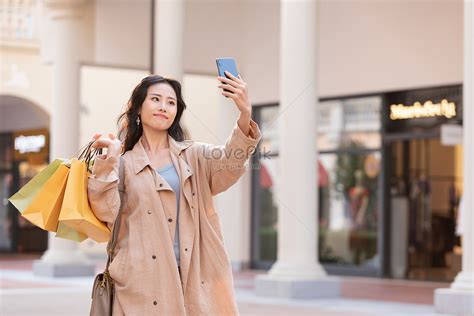 female shopping mall selfie picture and hd photos free download on lovepik
