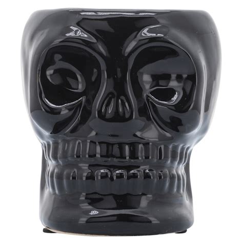 Black Ceramic 5 Inch Skull Vase
