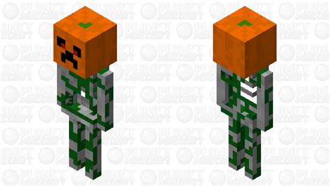 Pumpkin Head Skeleton Minecraft Mob Skin