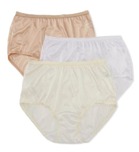 Women S Shadowline X Plus Nylon Modern Brief Panty Pack Nude