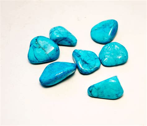 Blue Howlite Tumbled Stones The Crystal Shop