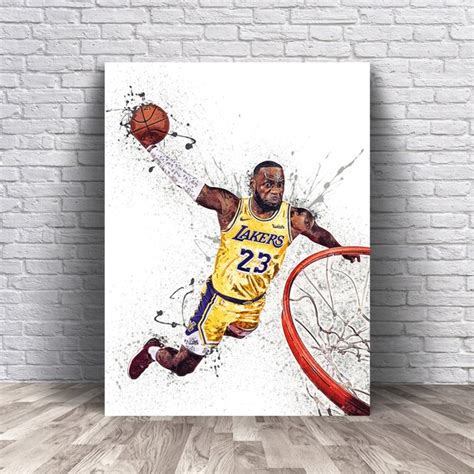 Lebron James Poster Los Angeles Lakers Canvas Wrap Wall Art Etsy
