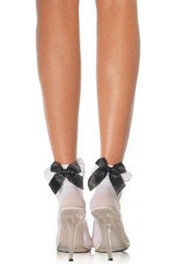 White Bow Black White Ballet Shoes Dance Shoes Leg Avenue Lace Ruffle Satin Bows Ankle