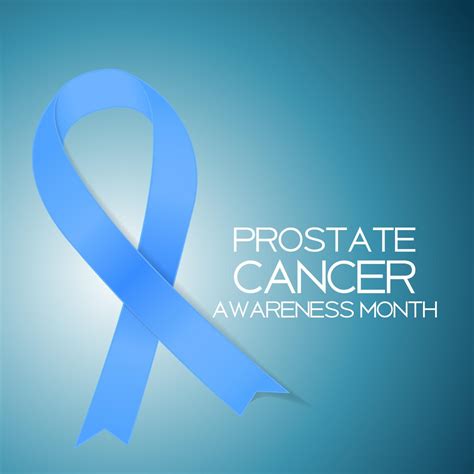 Blue Ribbon Symbol Of World Prostate Cancer Awareness Day Concept Men Healthcare Concept