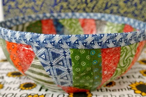 Decoupage Bowl Made With Fabric Scraps Fabric Crafts Scrap Fabric