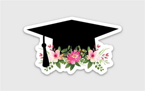 2022 Graduate Pink Floral Sticker Graduation T Sticker Pink