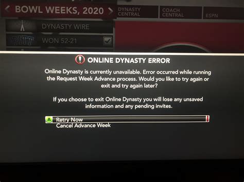 Online Dynasty Xbox 360 Error Message Help Keep Getting This Error