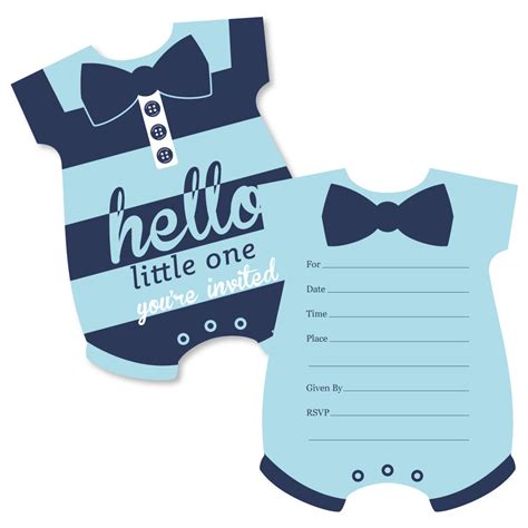 Maybe you would like to learn more about one of these? Hello Little One - Blue and Navy - Shaped Fill-In Invitations - Boy Baby Shower Invitation Cards ...