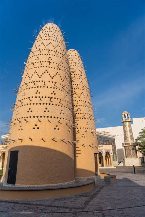 Traditional Qatari Pigeon Towers In The Katara Cultural Village Doha