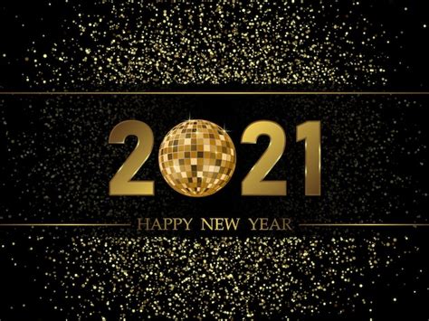 Premium Vector 2021 New Year Background With Gold Numbers