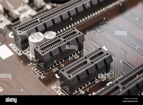 Pci Connector Slot On Computer Motherboard Stock Photo Alamy