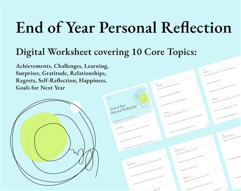 End Of Year Reflection Worksheet Personal Growth And Goal Setting
