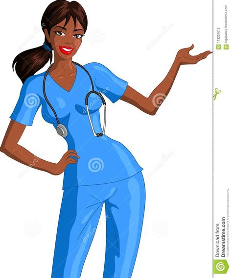 Beautiful Black Nurse Stock Vector Illustration Of Chart 113234013