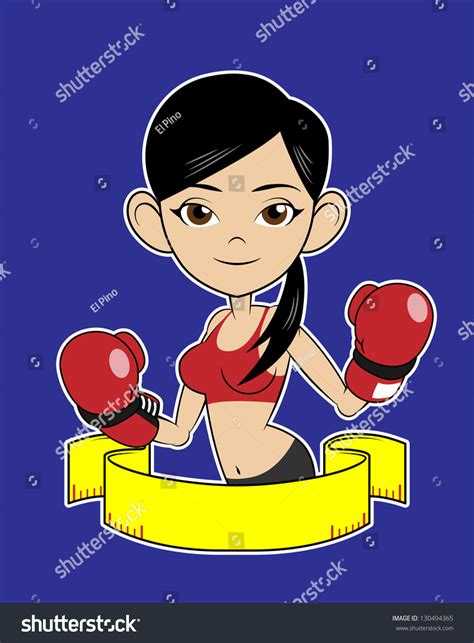 Boxing Girl Stock Vector Illustration 130494365 Shutterstock