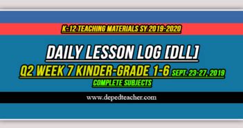 Daily Lesson Log DLL Q2 Week 7 Grade 1 6 All Subjects DepEd Teacher