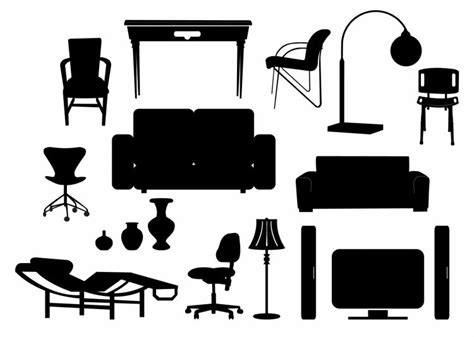 Modern Furniture Silhouettes Free Vector 4vector