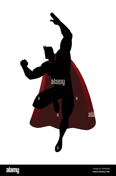 Silhouette Of A Superhero In Flying Pose Stock Vector Image Art Alamy