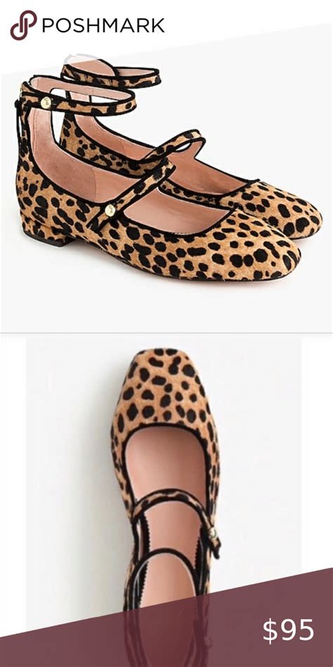 Nwt Jcrew Ballet With Straps Leopard Flats Perfect Staple Shoe For