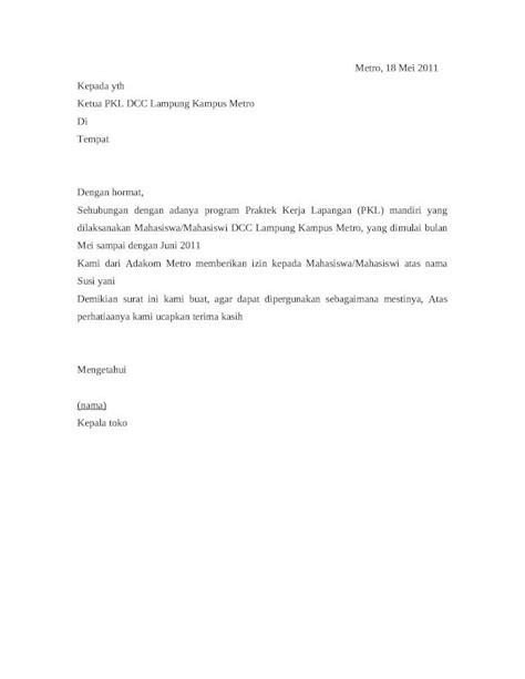 Doc Surat Balasan Pkl Dokumentips