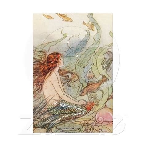 Vintage Art Poster Mermaid Print Zazzle Mermaid Art Vintage