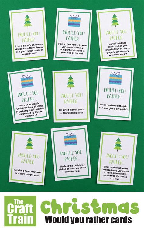 A great christmas game for kids, adults, or families! Christmas would your rather questions | The Craft Train