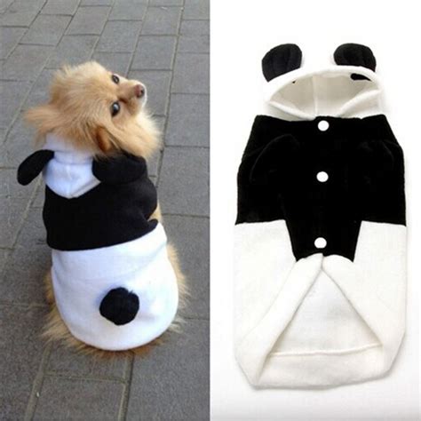Pet Dog Fleece Panda Ear Hoody Winter Warm Coat Outwear Costume