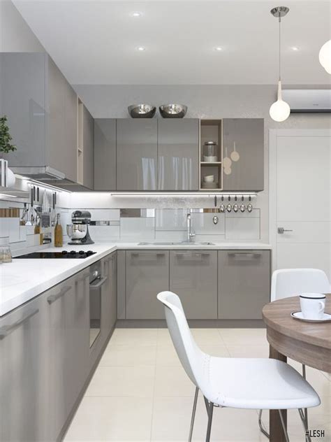 Find inspiration from these contemporary white kitchen designs. Grey Gloss Kitchen Cabinets / Kitchens Fairprice Kitchens ...