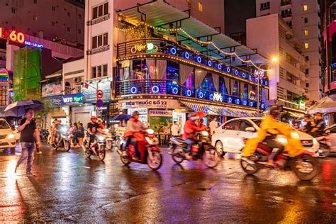 Night At Bui Vien Street Famous Backpacker Street In Saigon Stock Photo