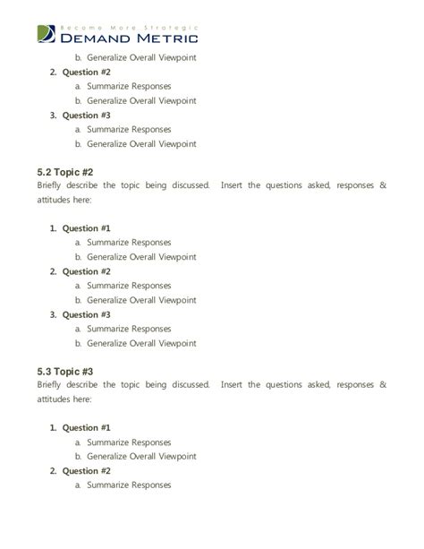 Focus Group Discussion Report Template 8 Templates Example