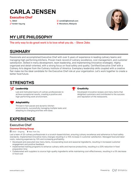 3 Executive Chef Resume Examples And How To Guide For 2023