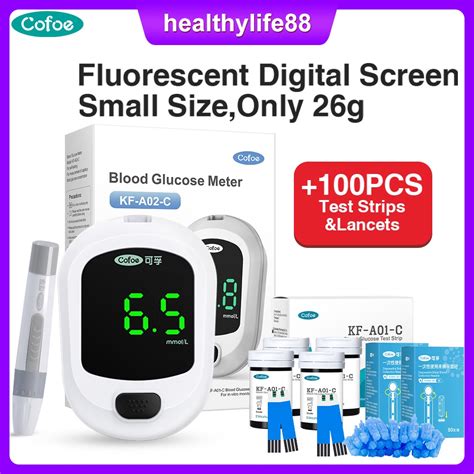 Cofoe Blood Glucose Meter With Test Strips Lancets Blood Sugar Monitor