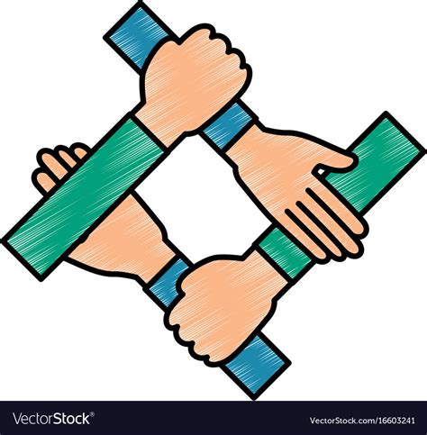 Hands Teamwork Symbol Royalty Free Vector Image